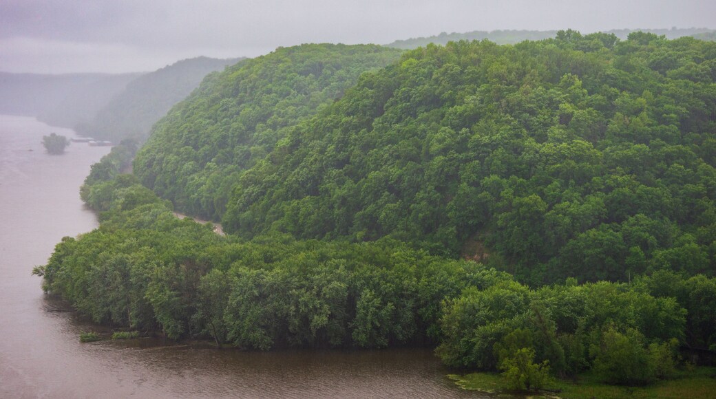 Hazy Overlook at Spring Day at Effigy Mounds National Monument