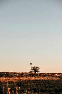 Windmill stands guard over plains Cimarron National Grassland Kansas
