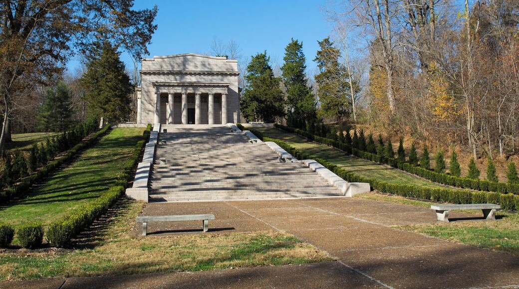 This is the national memorial of the Abraham Lincoln Birthplace. Inside of this building is a log cabin, a replica of the one that Abraham Lincoln was born in. However, this memorial does mark the location where the Lincoln log cabin once stood.