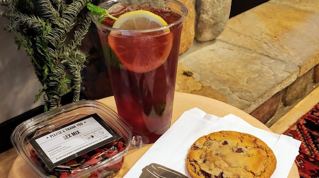 Voted the best chocolate chip cookie in Louisville. No arguments here. Also, the iced tea is really good with mint and lemon.