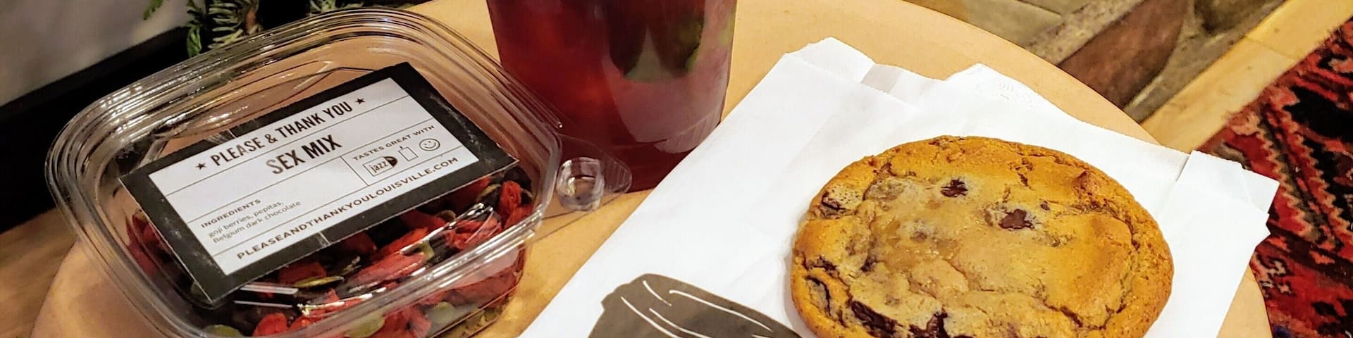 Voted the best chocolate chip cookie in Louisville. No arguments here. Also, the iced tea is really good with mint and lemon.