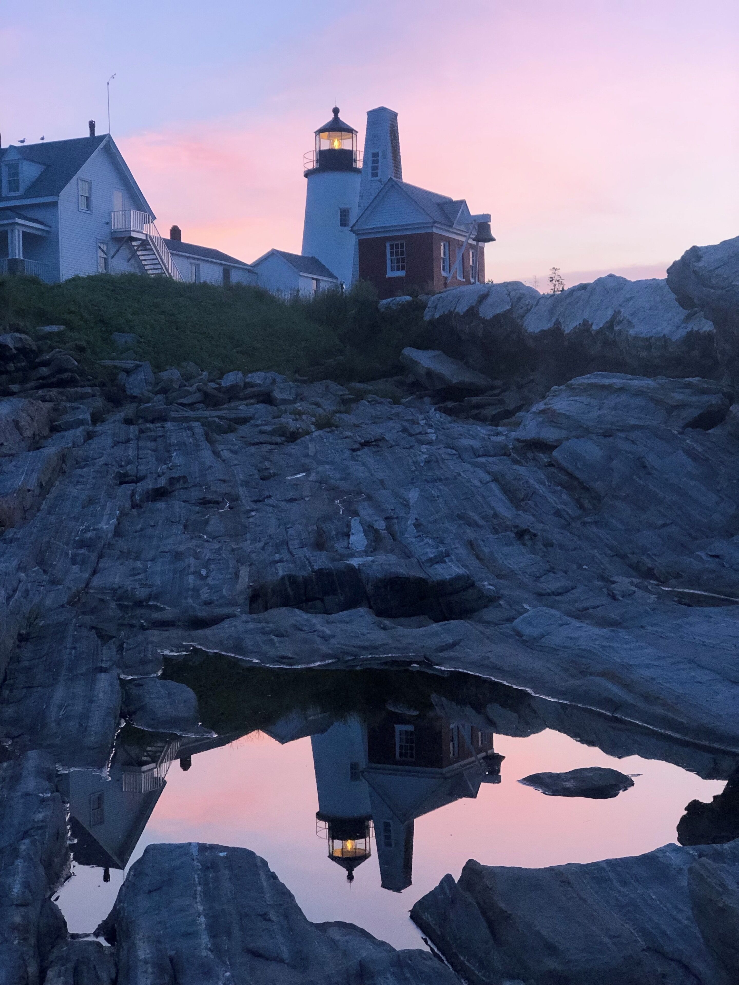 Pemaquid lighthouse at sunrise! Every year it’s tradition with my dad to get up at 4am and catch the amazing sunrise. Especially after a storm there’s some great reflection pools. #adventure #lighthouse #sunrise #maine
