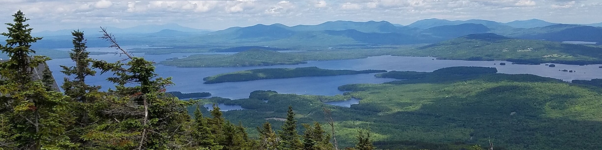 View of Moosehead Lake from the peak of Big Moose Mountain in ME.  It's a tough 4.5 mile hike up a rocky creek bed with 2,000 feet in elevation gain but the view from the top is great!