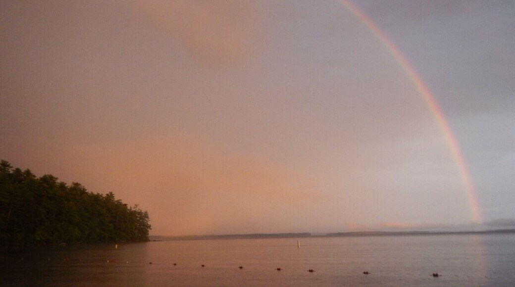 Rainbow over Sebago Lake