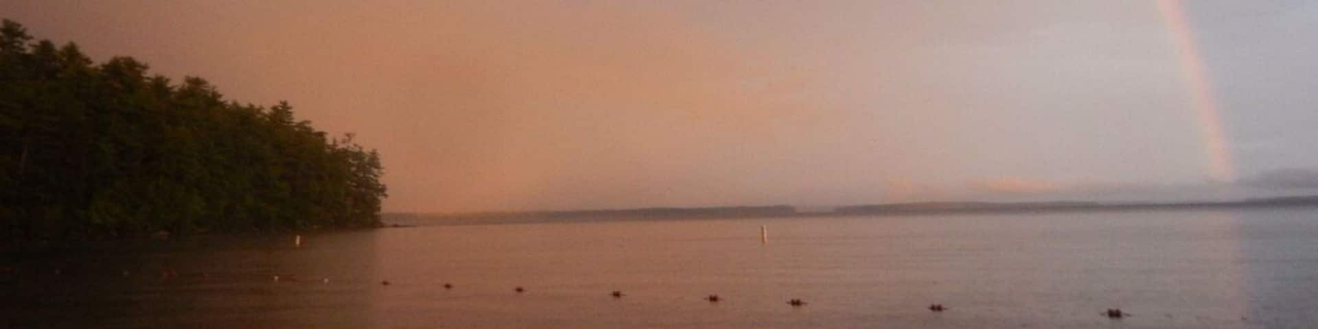 Rainbow over Sebago Lake