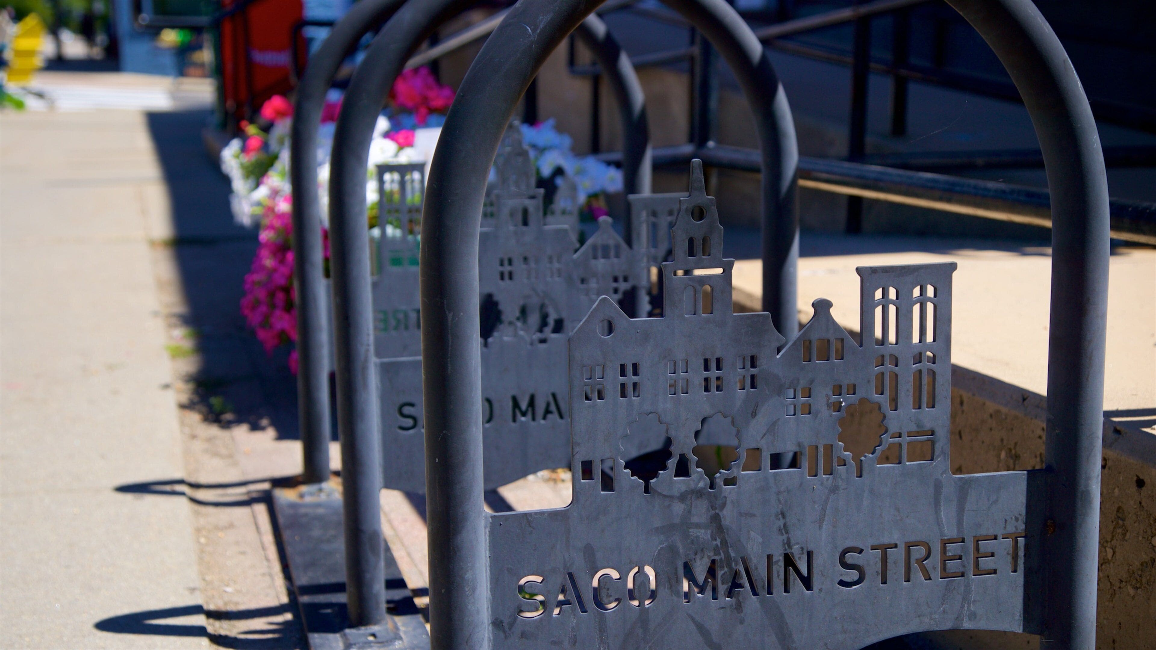 Saco featuring signage