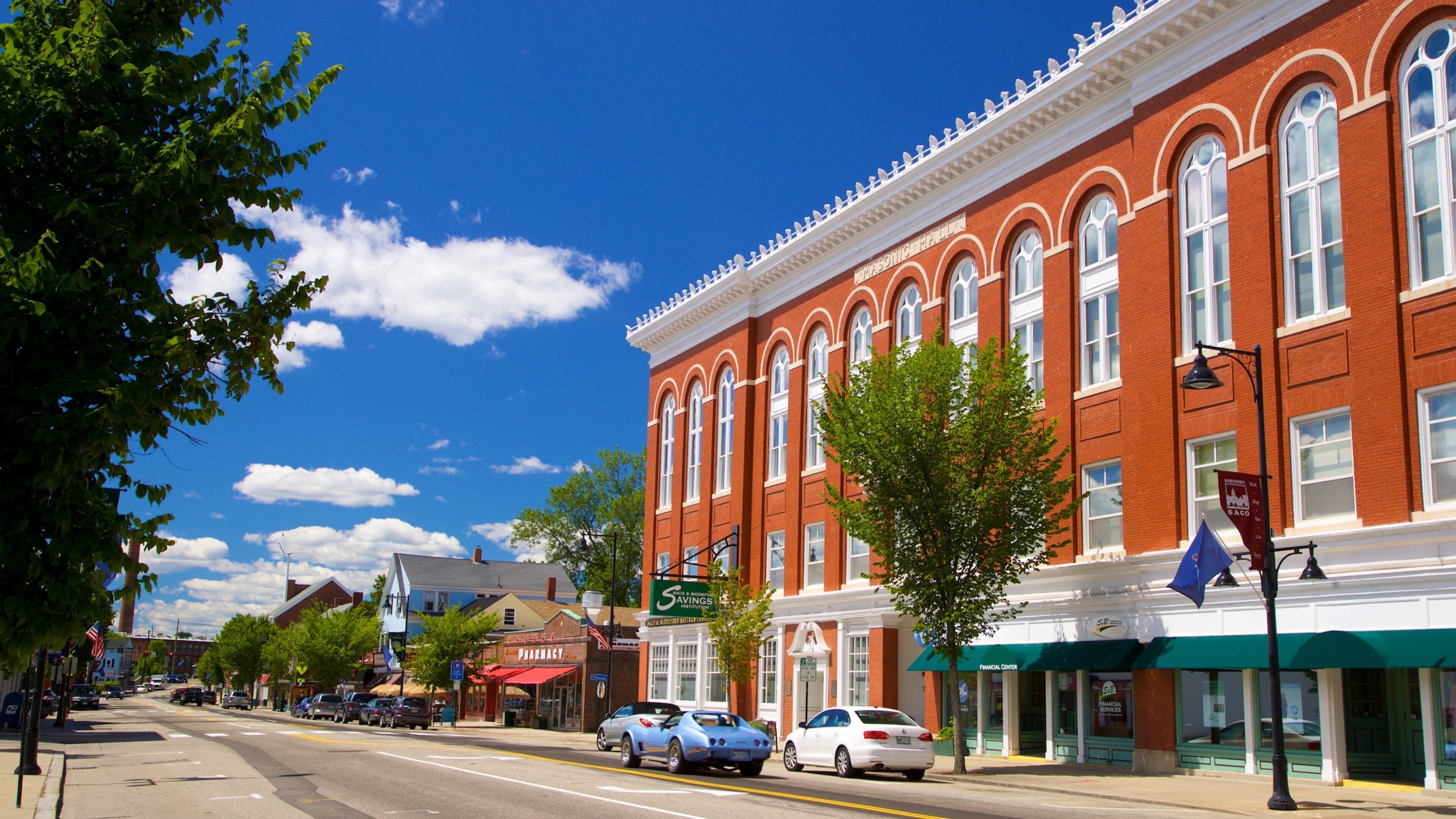 Saco featuring a small town or village