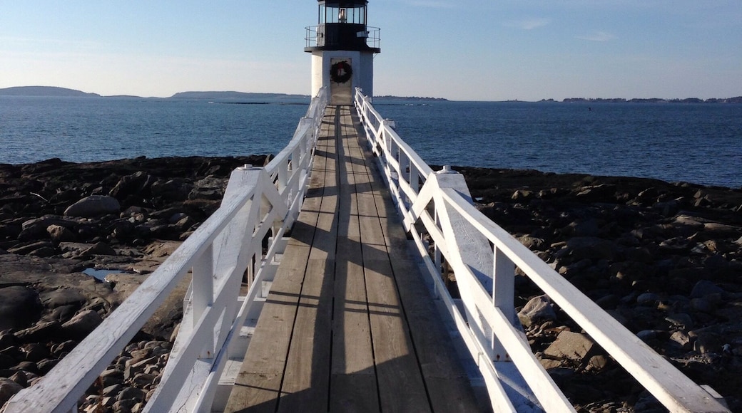 Quaint lighthouse on the coast of Maine
