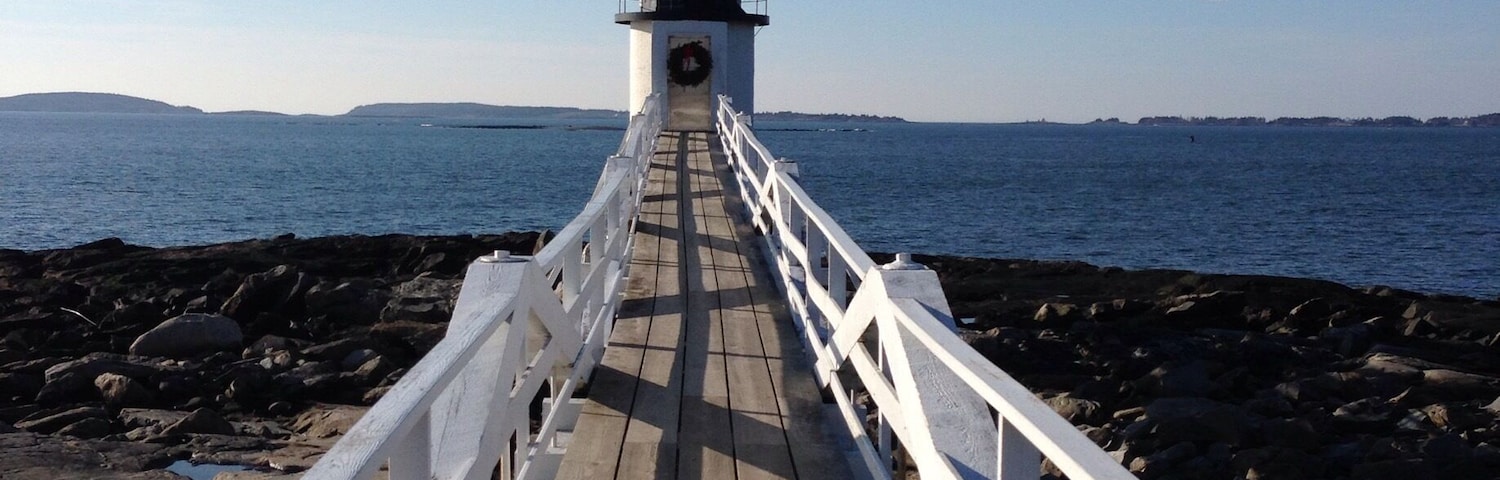 Quaint lighthouse on the coast of Maine