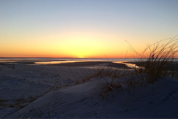 Cape Cod sunset. Mayflower Beach in March