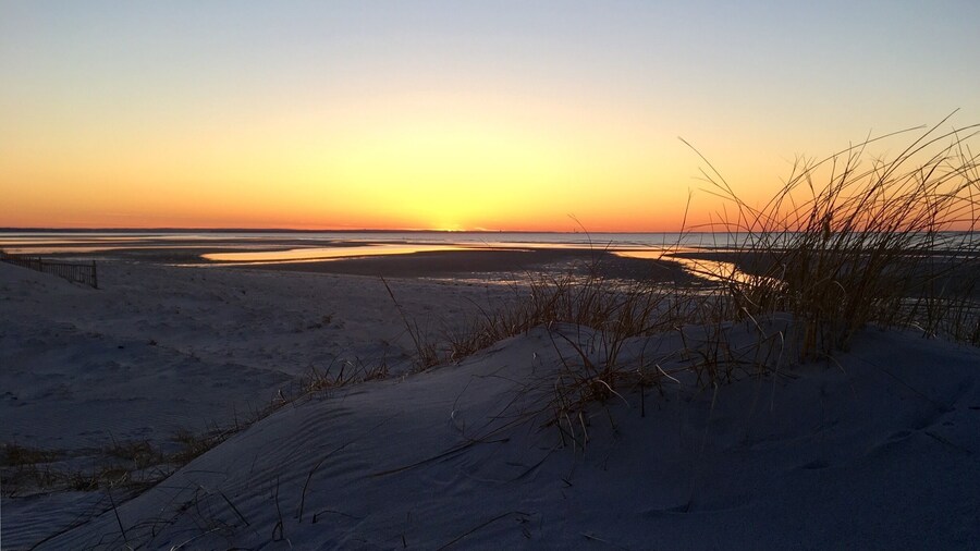Cape Cod sunset. Mayflower Beach in March