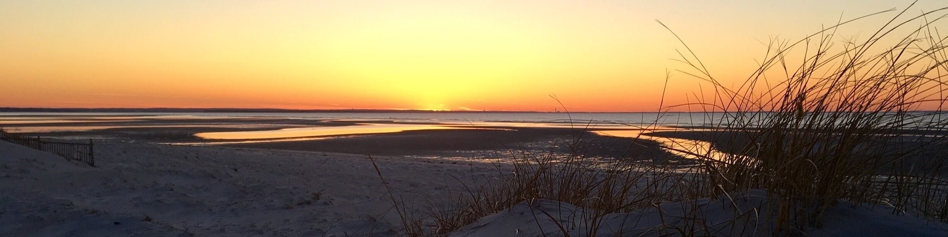 Cape Cod sunset. Mayflower Beach in March