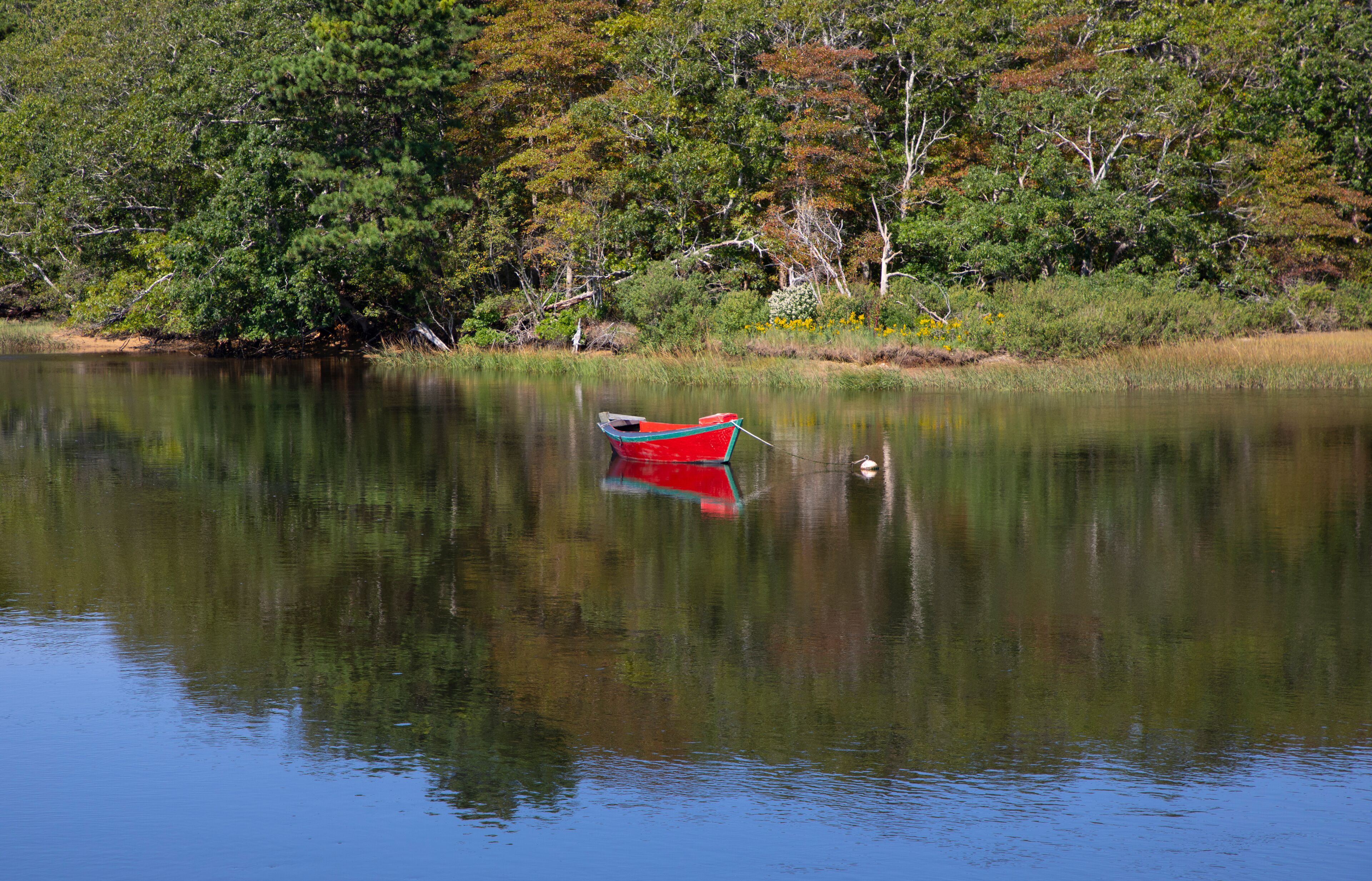 boat at beautiful lake landscape at Harwich