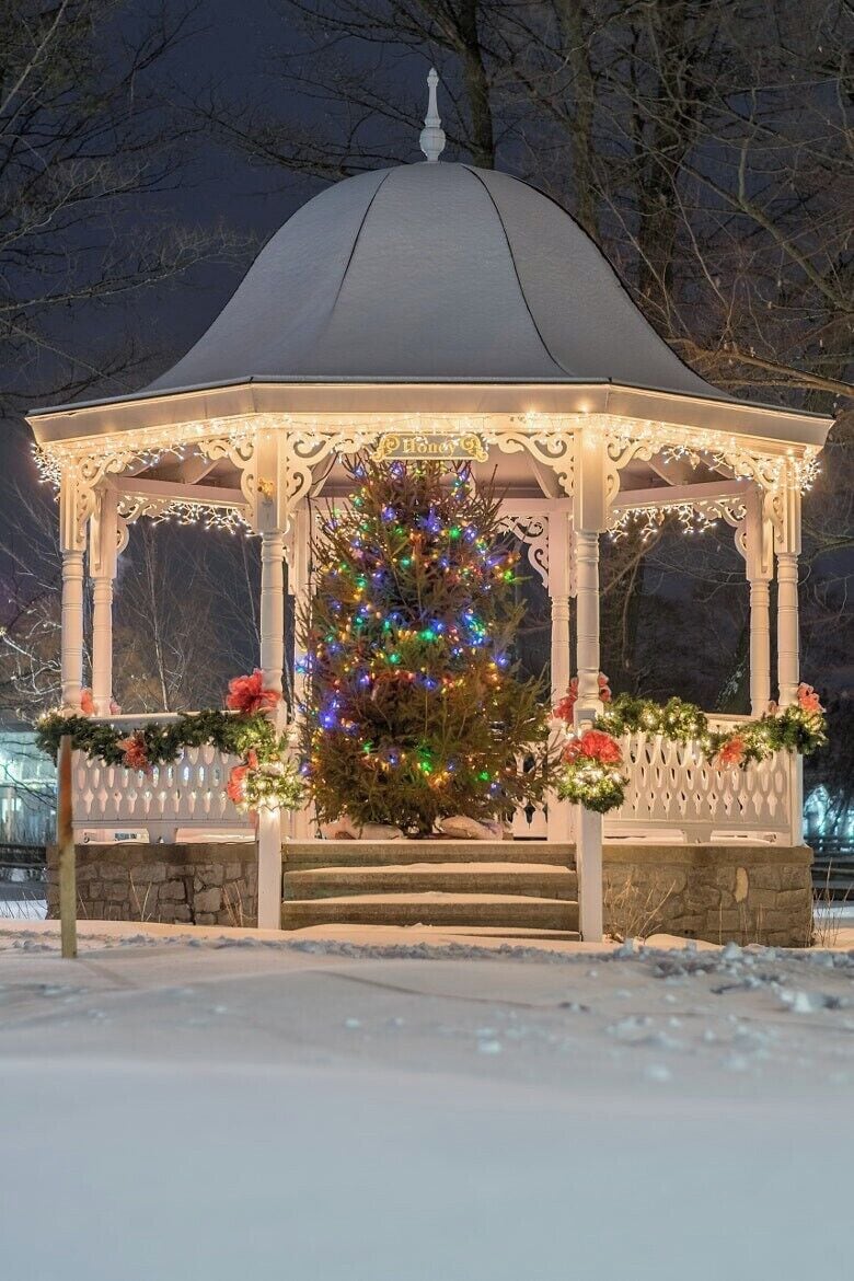 Can't miss this spot in the center of the park next to the Boyne River.  Great in the summer where they have concerts and great in the winter for the lights.
