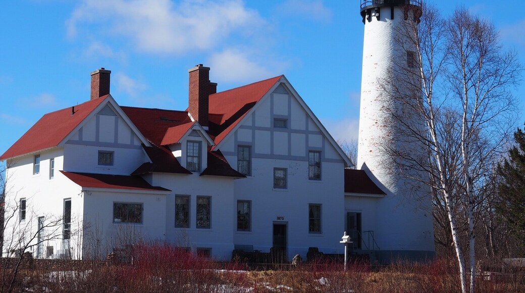 This Upper Peninsula lighthouse overlooks the connection of the St. Mary's River and Lake Superior.