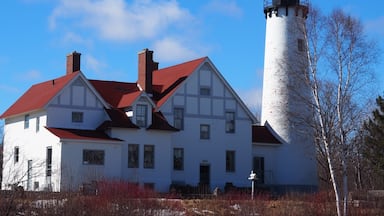 This Upper Peninsula lighthouse overlooks the connection of the St. Mary's River and Lake Superior.