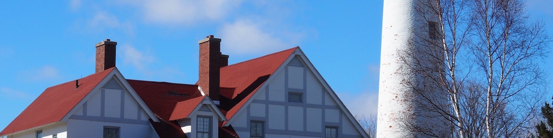 This Upper Peninsula lighthouse overlooks the connection of the St. Mary's River and Lake Superior.