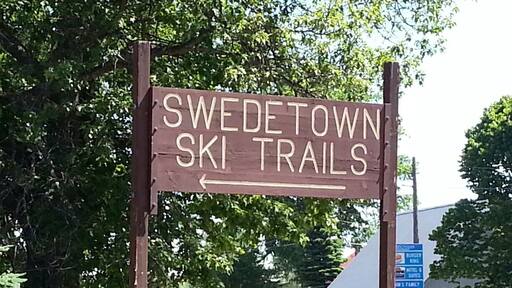 Sign to the cross country ski trails near Calumet, Michigan. They still have plenty of snow!