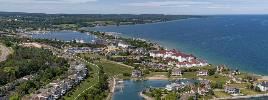 aerial view of Bay Harbor, Michigan