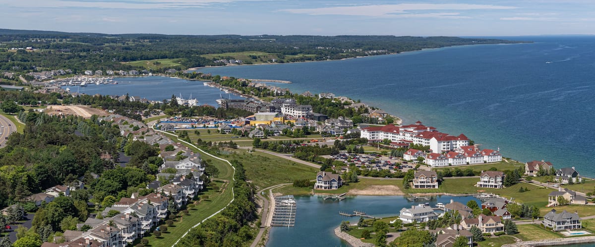 aerial view of Bay Harbor, Michigan