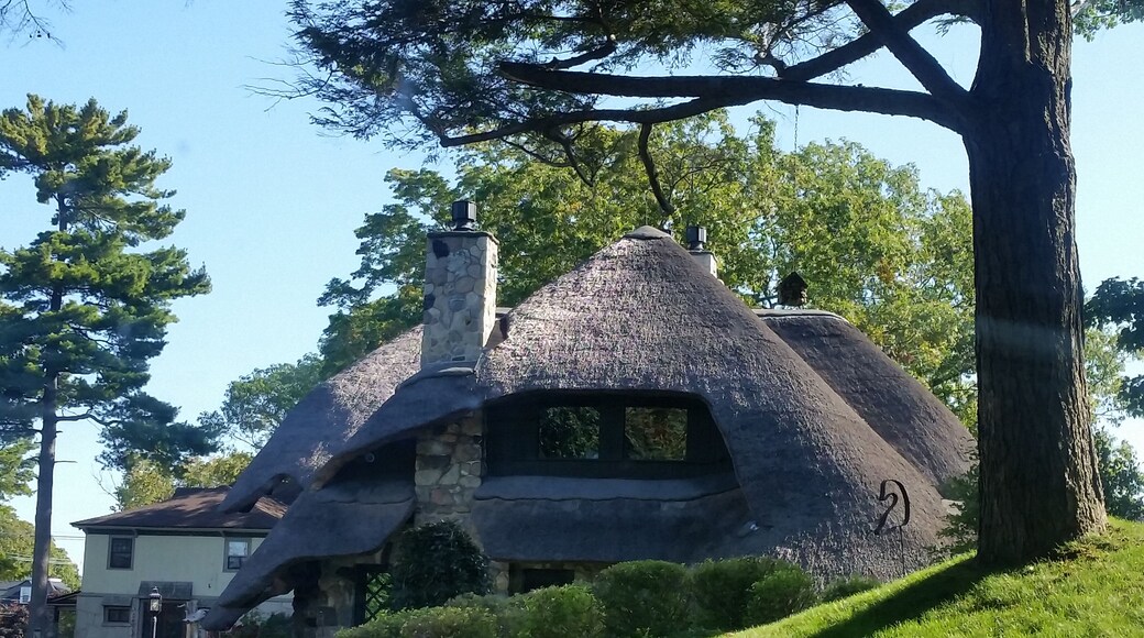 "Mushroom houses" grace this neighborhood in a scenic coastal community. #trovember