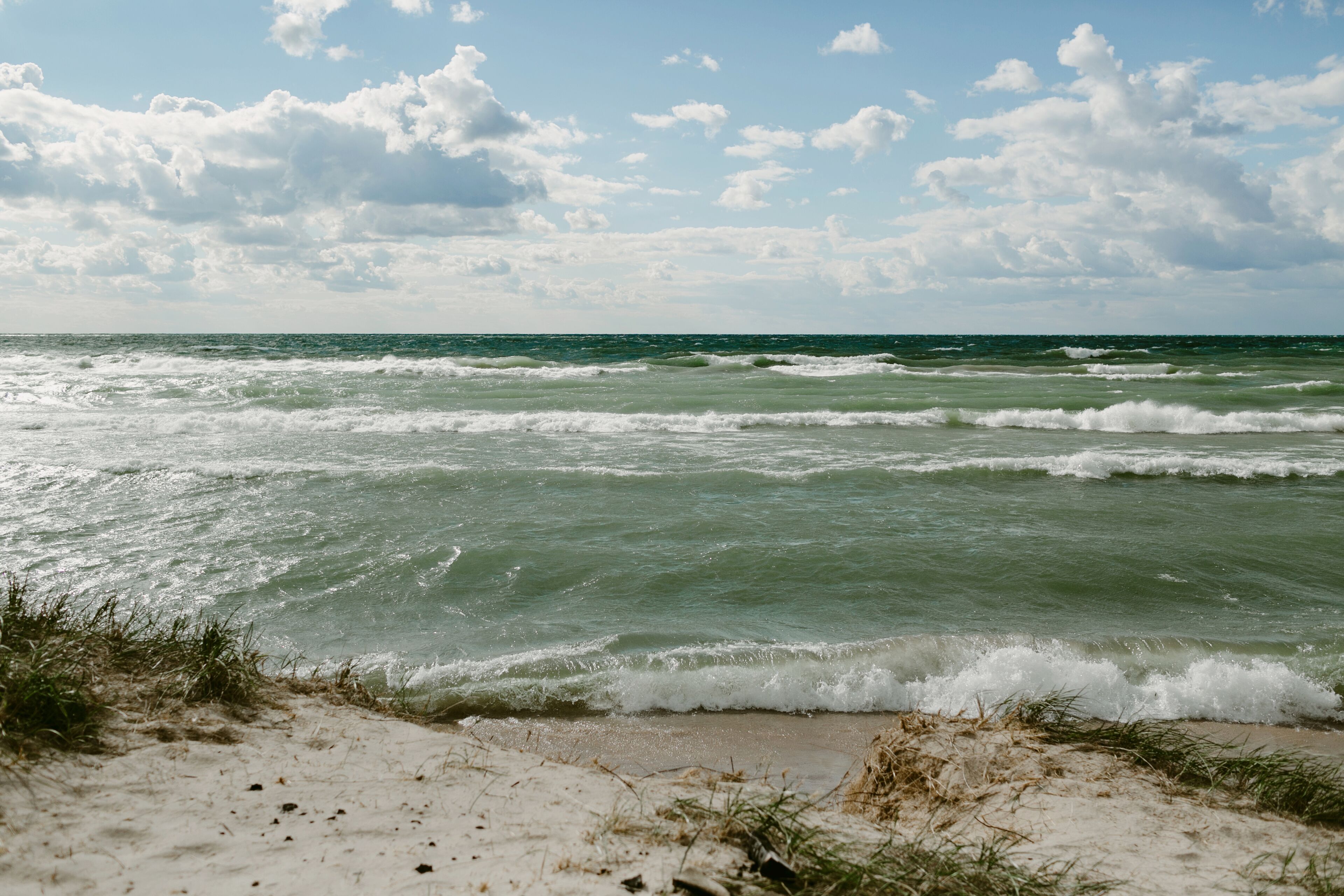 Wavy Day at Lake Michigan Beach