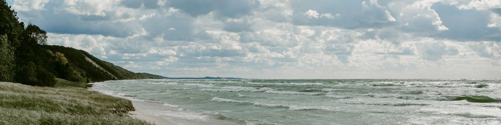 Lake Michigan Shoreline on Windy Day