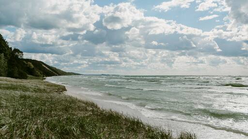 Lake Michigan Shoreline on Windy Day