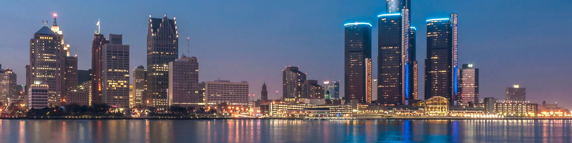 Detroit at night