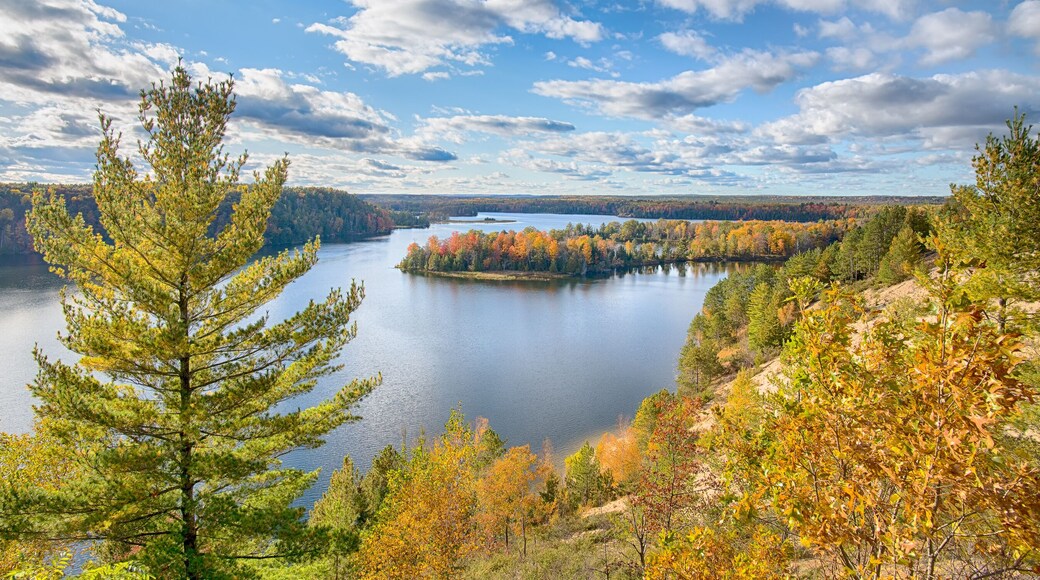 Autumn colors, Highland Trail, AuSable Scenic Byway, MI