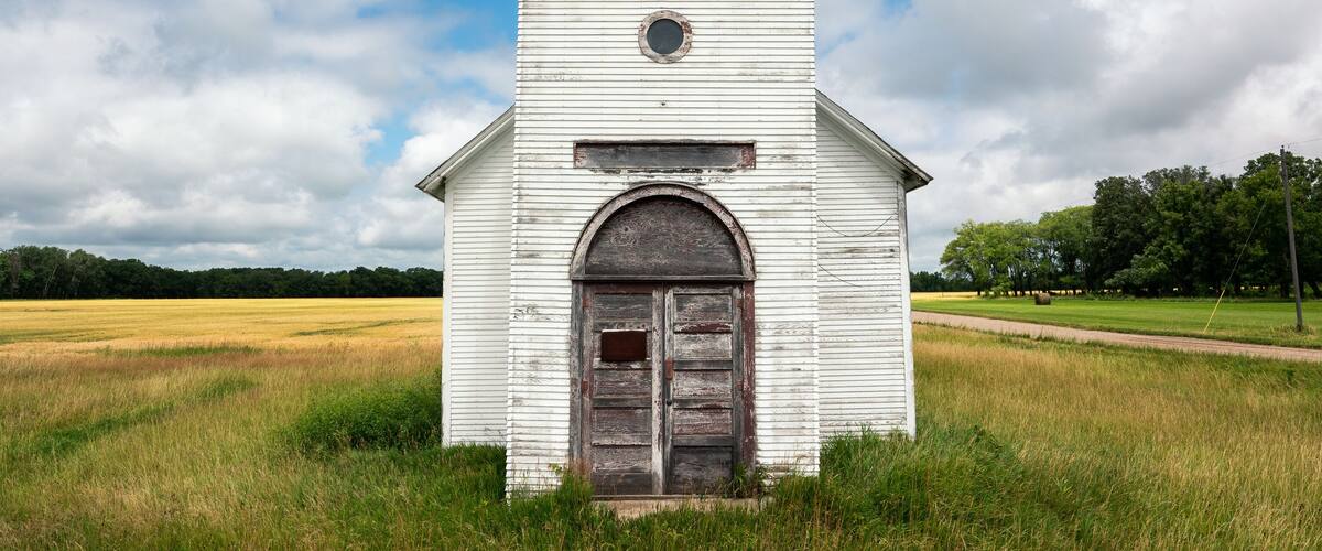 abandoned church outside Ada, MN