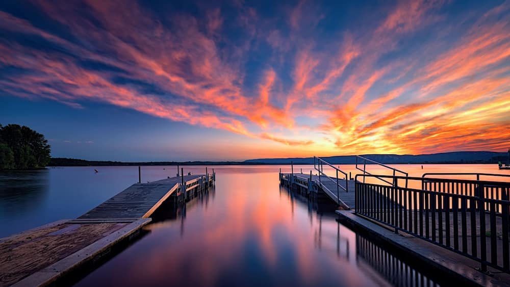 Sunset over St Louis River, Superior Wiscosin