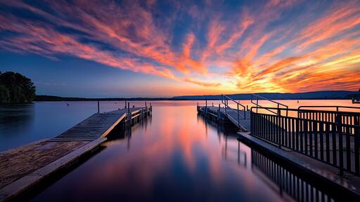 Sunset over St Louis River, Superior Wiscosin