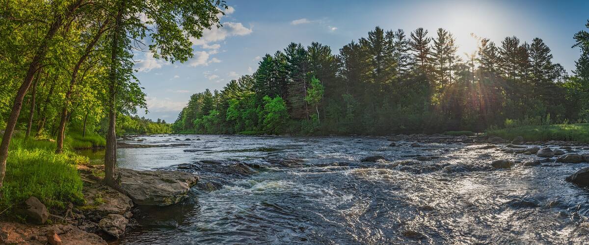 Sunrise Over the Kettle River in Minnesota Summer