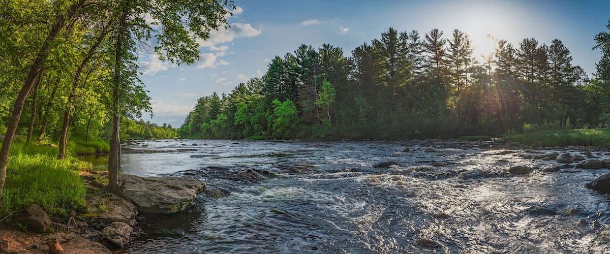Sunrise Over the Kettle River in Minnesota Summer