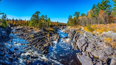 Panoramic view of the St. Louis River at Jay Cooke State Park in Minnesota, USA