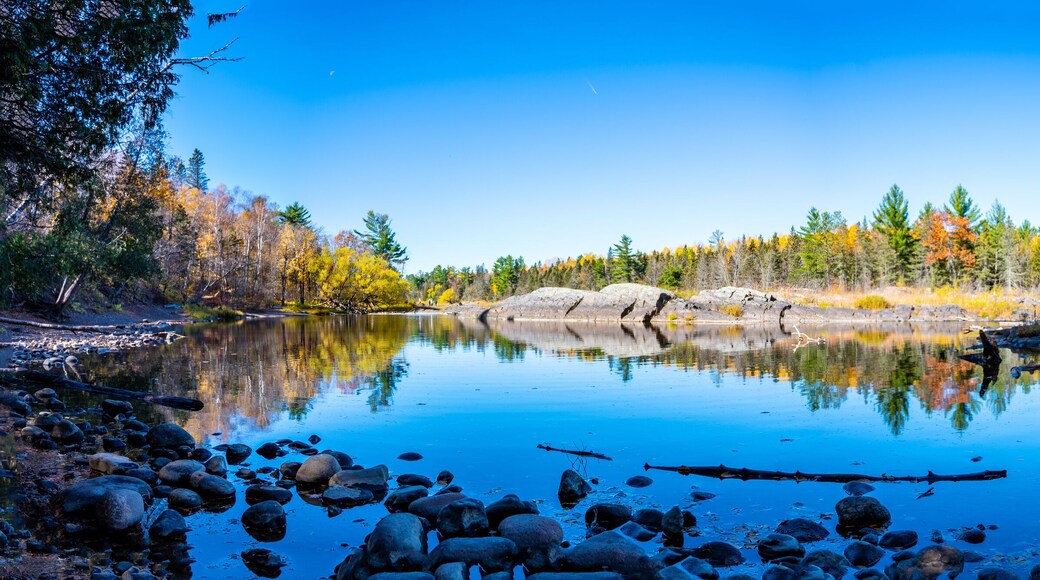 Panoramic view of the St. Louis River at Jay Cooke State Park in Minnesota, USA