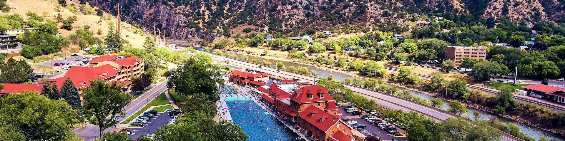 Aerial Hot Springs Glenwood Springs Worlds Largest Rocky Mountains