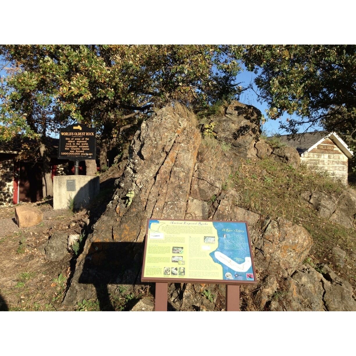 This region contains some of the oldest rock formations on Earth. This granitic gneiss is over 3.5 billion years old.