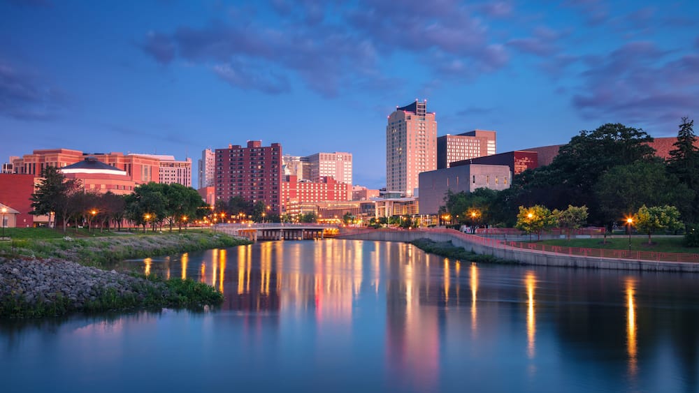 Rochester, Minnesota, USA. Cityscape image of Rochester, Minnesota, USA at summer sunrise.