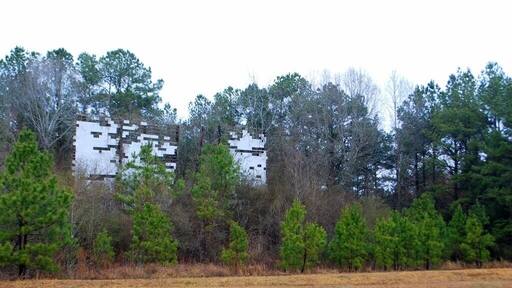 What used to be a screen for a drive in theater in Amory, MS.