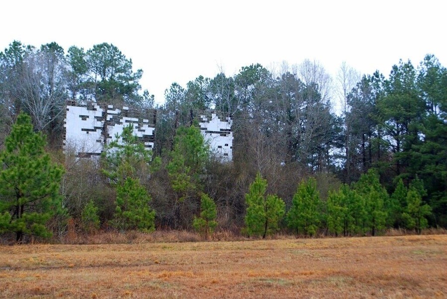What used to be a screen for a drive in theater in Amory, MS.