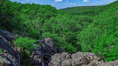 Ozark Mountains from Minne Sauk Falls ,on the Ozark Trail, Taum Sauk Mountain State Park, Missouri, USA