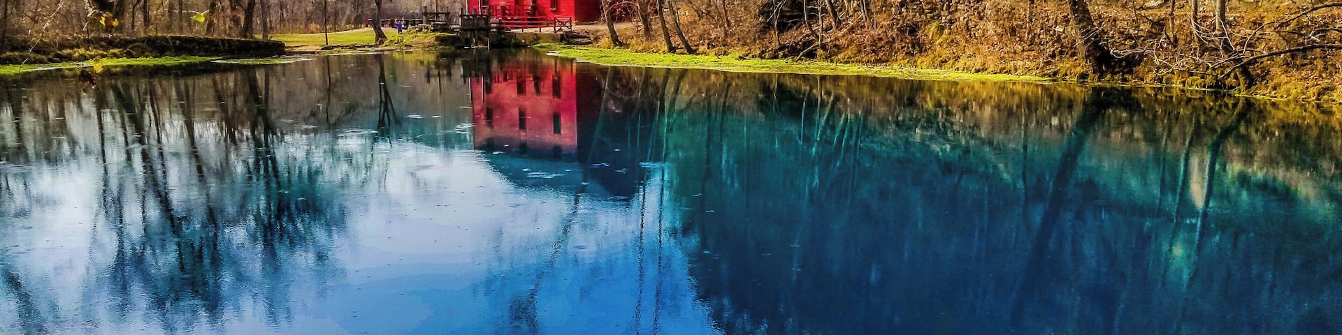 This spring water is crystal clear and blue for as far down as you can see. The green moss/algae that grows along the spring gives it an even more crisp color range. The old red mill is also an added bonus! There are some great hiking trails along at this park as well as camping and a launch area for floating the North Fork river. #Nature
#Trovember