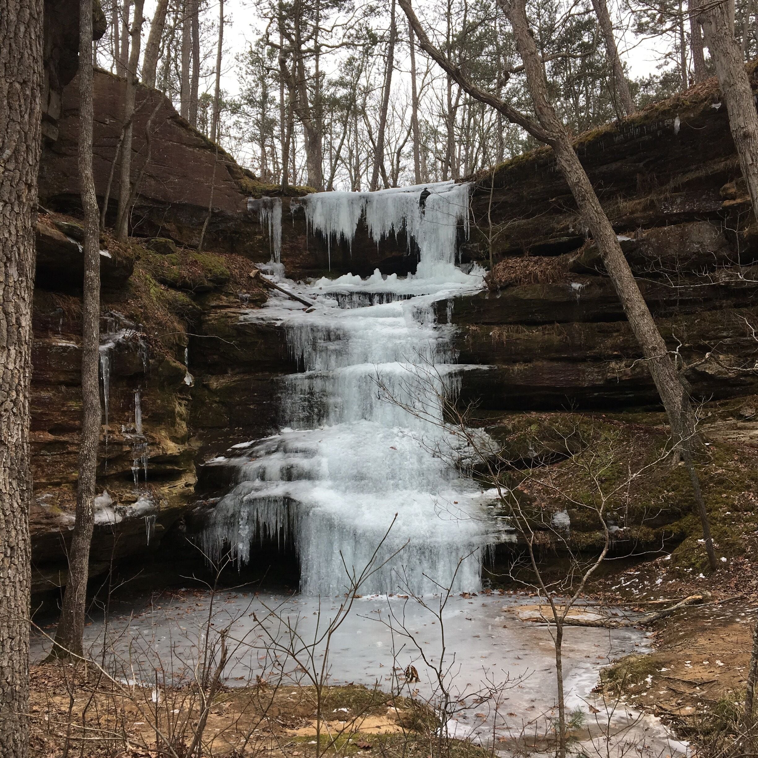 Short hike to box canyon. Best ice after good rain then a below freezing cold snap. 