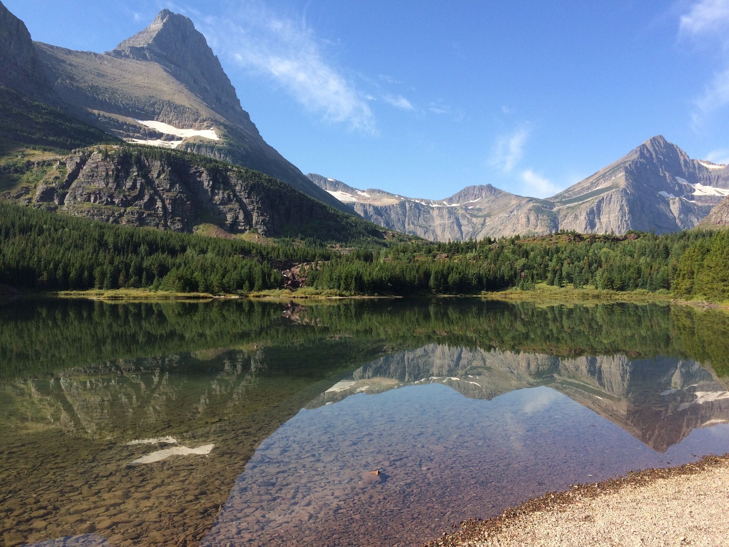 Redrock Lake, part of the Swiftcurrent Trail in  Glacier National Park