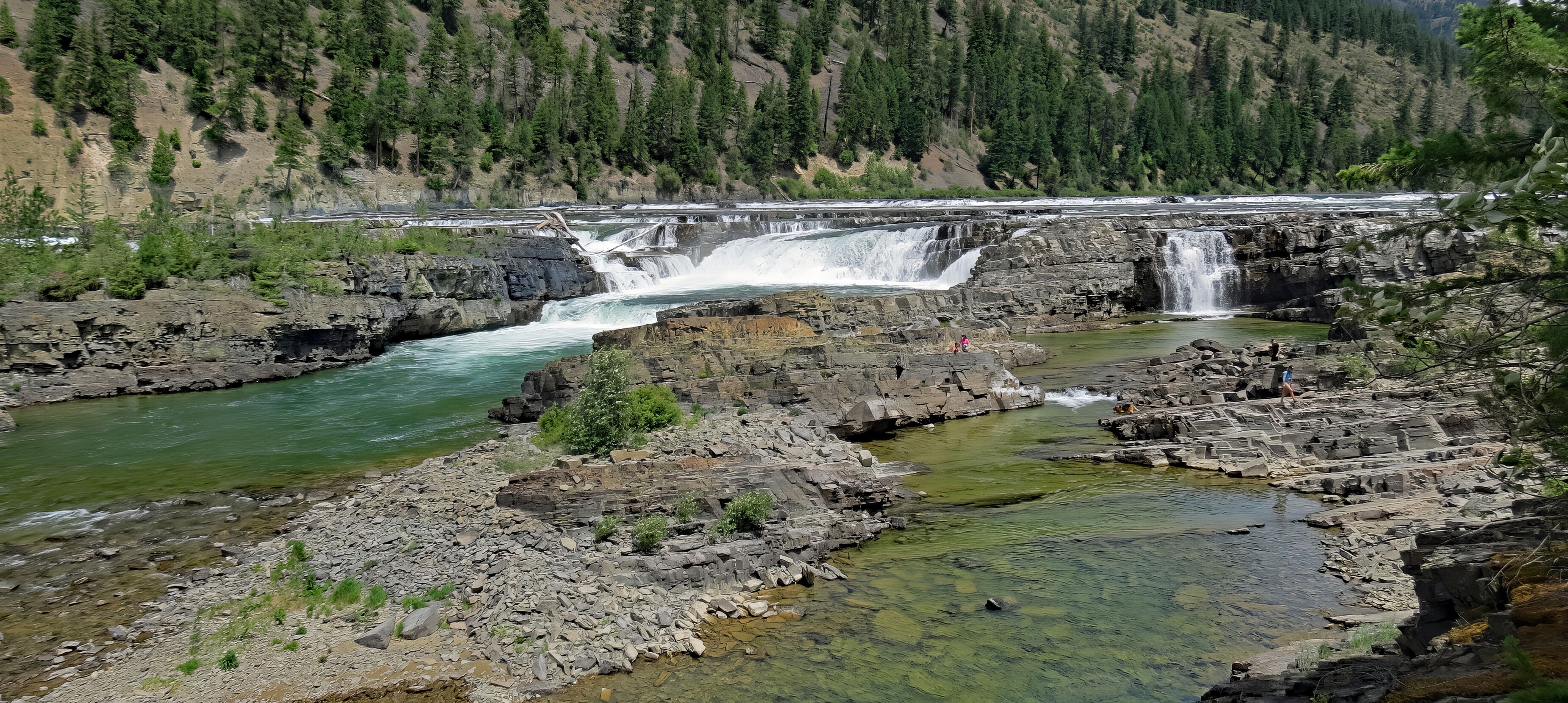 Panorama of Kootenai Falls - Montana