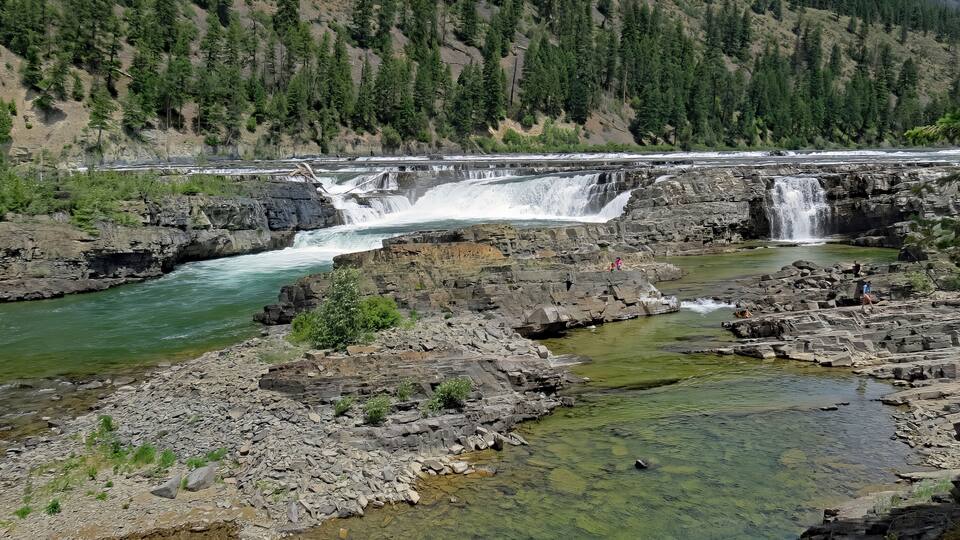 Panorama of Kootenai Falls - Montana
