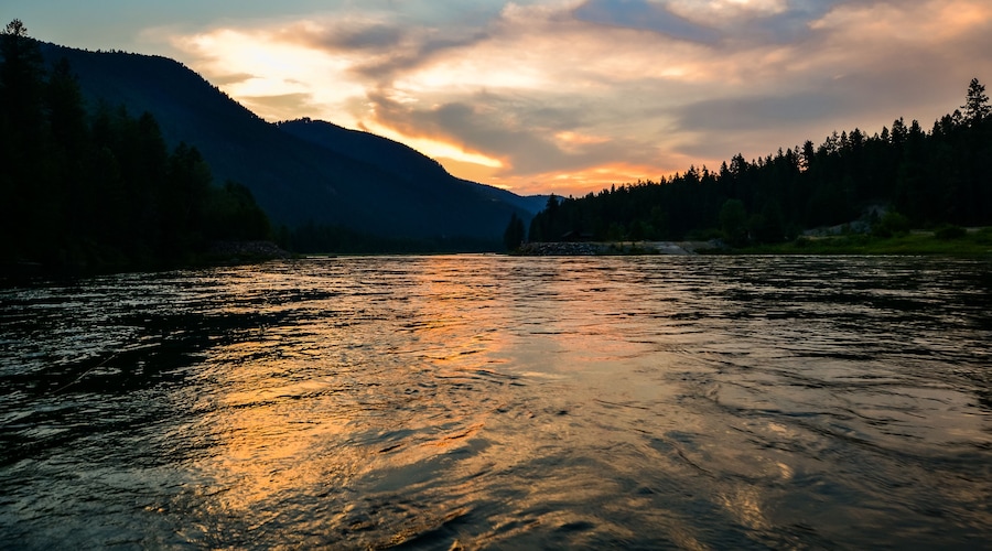 Sunset on the Kootenai River Libby Montana