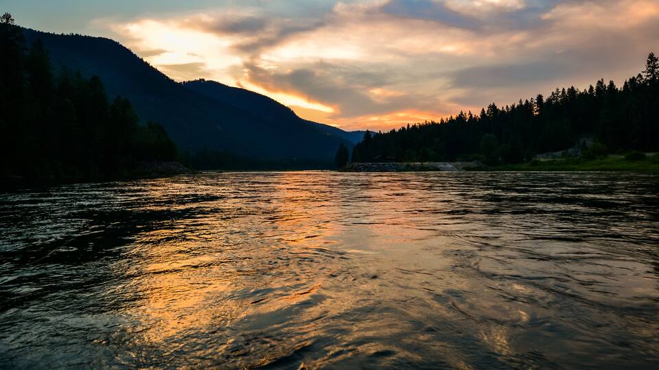 Sunset on the Kootenai River Libby Montana